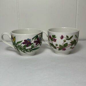 Portmeirion "Botanic Garden" Footed Cup,‎ VIOLA TRICOLOR Heartsease set of 2